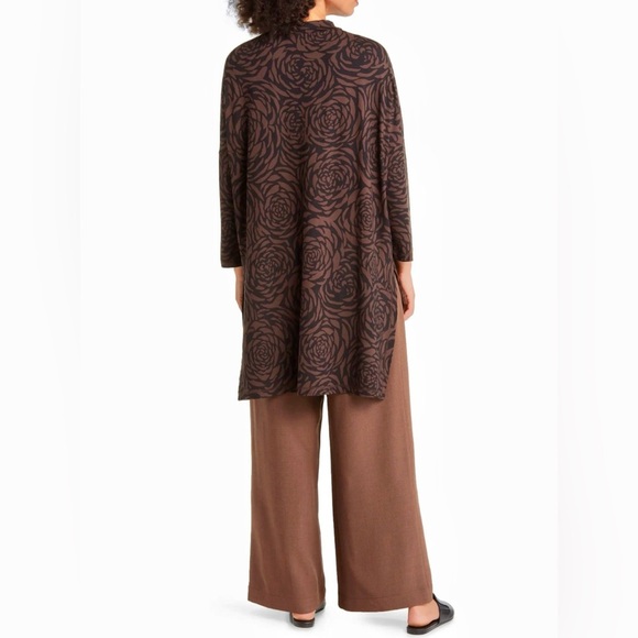 Masai Copenhagen Gretha Tunic Coffee Bean Brown Black Floral Modern Eco Friendly - Picture 3 of 17